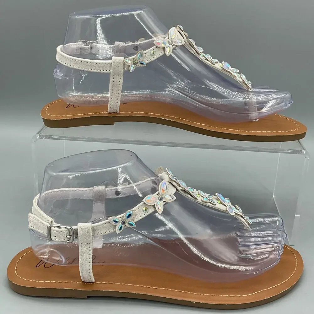 NEW Wild Pair Women’s Krisleyy Thong Sandals White Size 8.5M